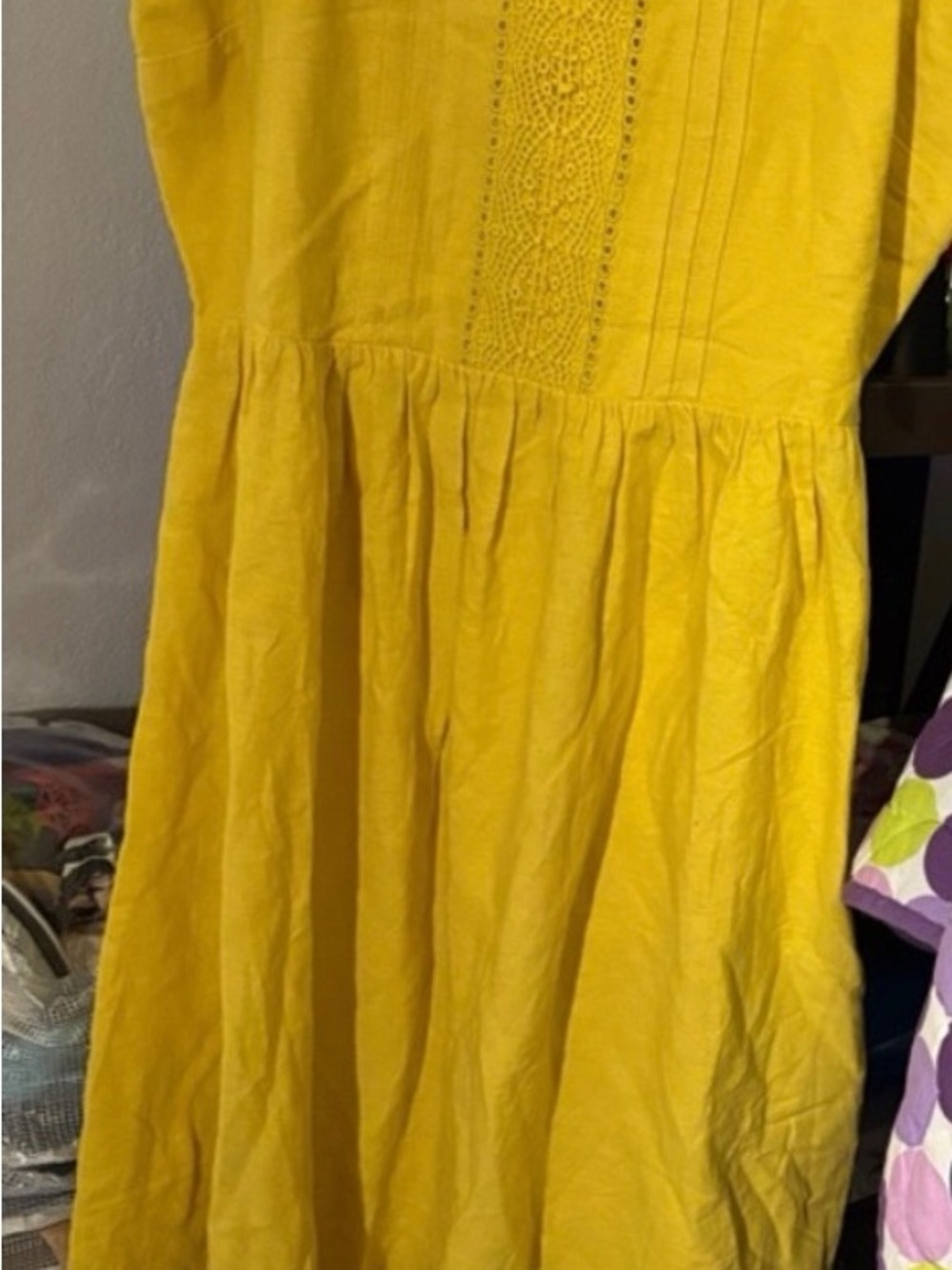 Old Navy Yellow Spaghetti-Strap Sundress. P2P:20, Length:34